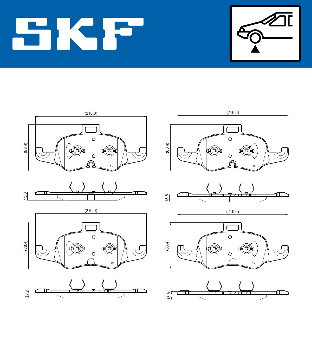 SKF VKBP 80981 Bremsbelagsatz, Scheibenbremse